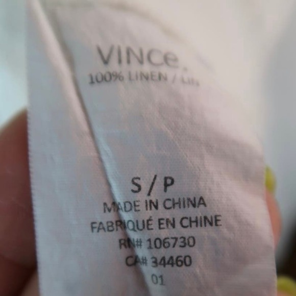 Vince Linen Stripe Sailor Knit Tee Size Small  White Blue Short Sleeve - Picture 4 of 4